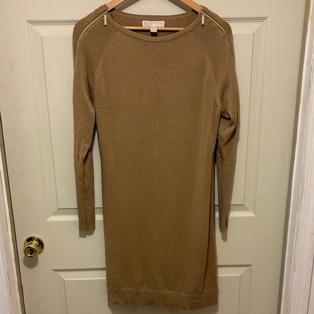 Michael Kors Tan Long Sleeve Dress